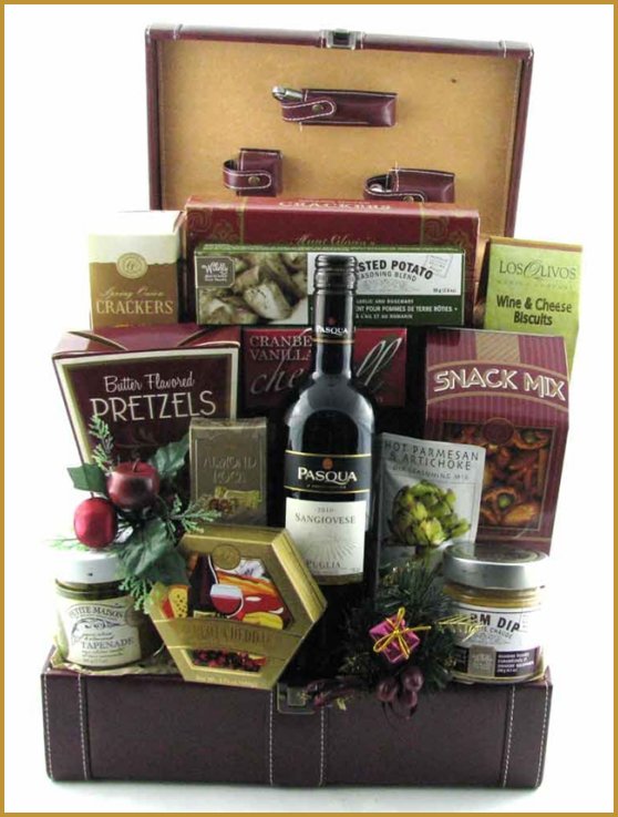 Gallavanting Wine Gourmet Gift Basket - FREE SHIP CANADA
