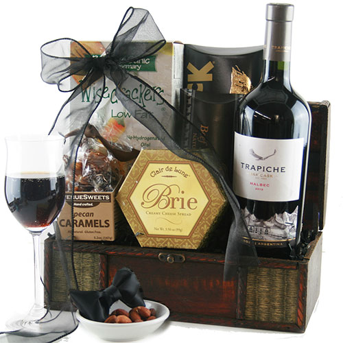 Dressed to Impress Malbec Red Wine Gift Basket