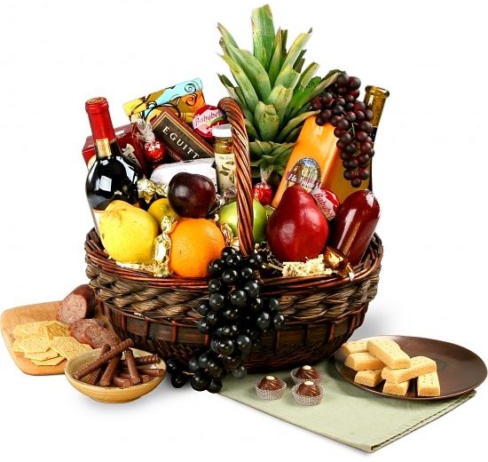 Executive Wine Fruit Gourmet Gift Basket