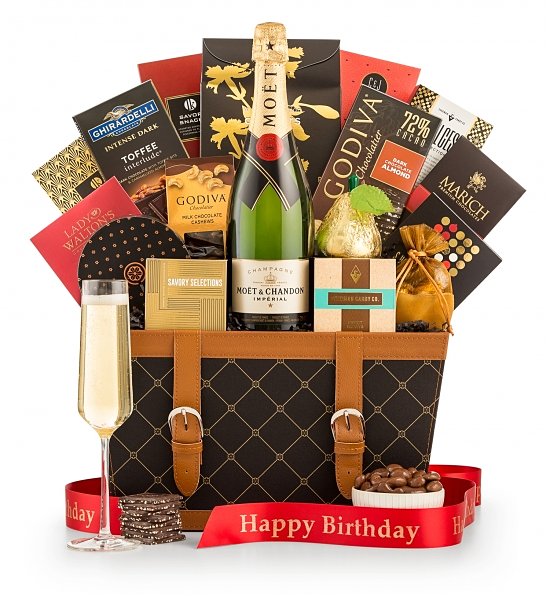 Happy Birthday Wishes Champagne Gift Basket