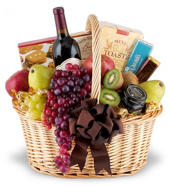 Wine Fruit Gift Basket