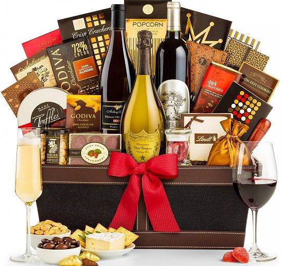 Dom-Perignon-Champagne-and-Wine-Gift-Basket