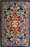 Vibrant Victorian Window Tiffany-Style Designer Stained Glass Panel Gift Basket