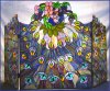 Peacock Designed Tiffany-Style 3-Panel Fireplace Screen Gift Basket