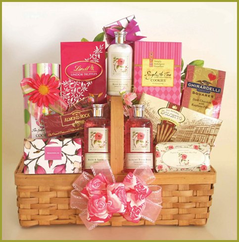 The Roses Are In Bloom Deluxe Spa Gift Basket Gift Basket