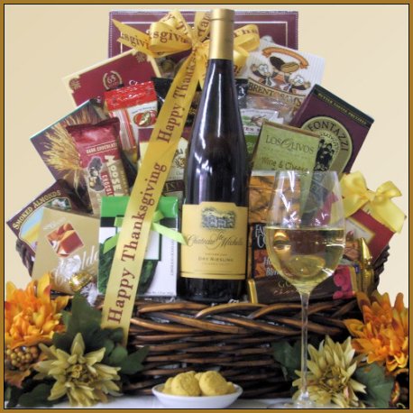 Gracious Thanksgiving Wishes Wine & Gourmet Gift Basket Gift Basket