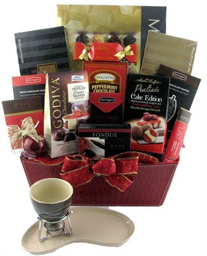 Chocolate Fondue Anyone? Chocolate Gourmet Gift Basket Gift Basket