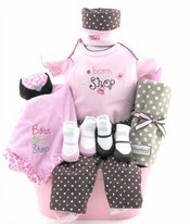 A Sweet Welcome Baby Girls Gift Basket - PERSONALIZATION Option Gift Basket