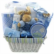 Baby Boy Blue Kaloo Baby Boys Gift Basket - DELUXE Edition - PERSONALIZATION Option Gift Basket
