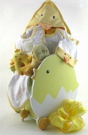 Deluxe Ducky Neutral Baby Gift Basket / Toy Chest - Personalization Option Gift Basket