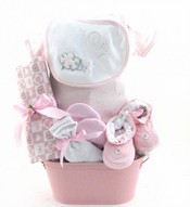 Baby Chicks and Bunnies Themed Baby Girls Gift Basket - Personalization Option Gift Basket