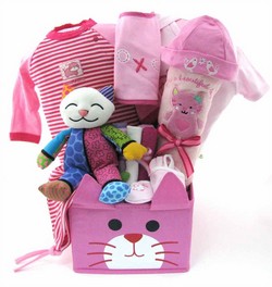All Pink And Pretty Baby Girls Gift Basket - Personalization Option Gift Basket