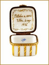 Limoges French Porcelain & 24 Carat Gold Keepsake Trinket Box - Boys Gift Basket