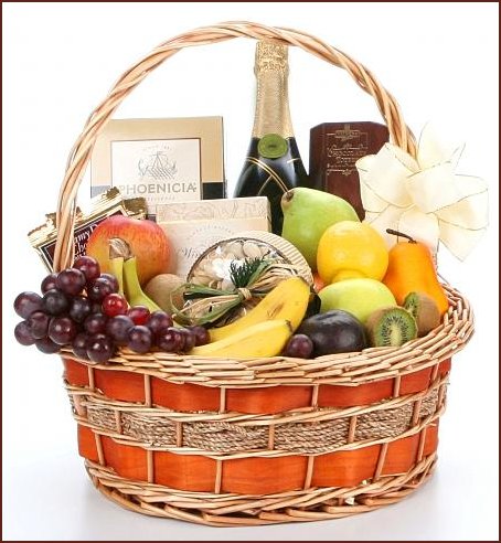 Champagne & Fruit Gourmet Gift Basket Gift Basket