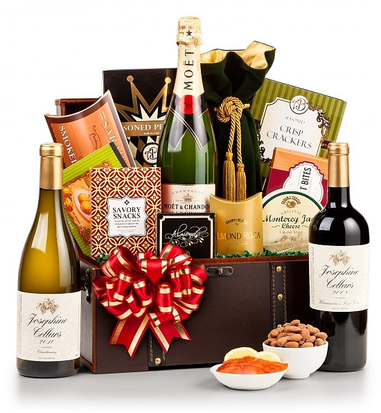 A Big Thank-You 1 Wine & Gourmet Gift Basket - Josephine Cellars California Chardonnay