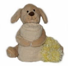 Puppy Dog Blankie For Baby - Neutral Baby Gift Basket Gift Basket