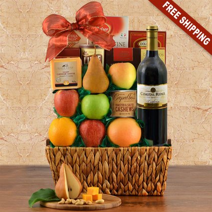 Deluxe Red Wine & Fresh Fruit