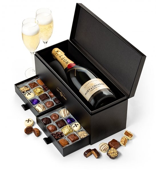 Moet et Chandon and Chocolate Truffles Gift Box Set